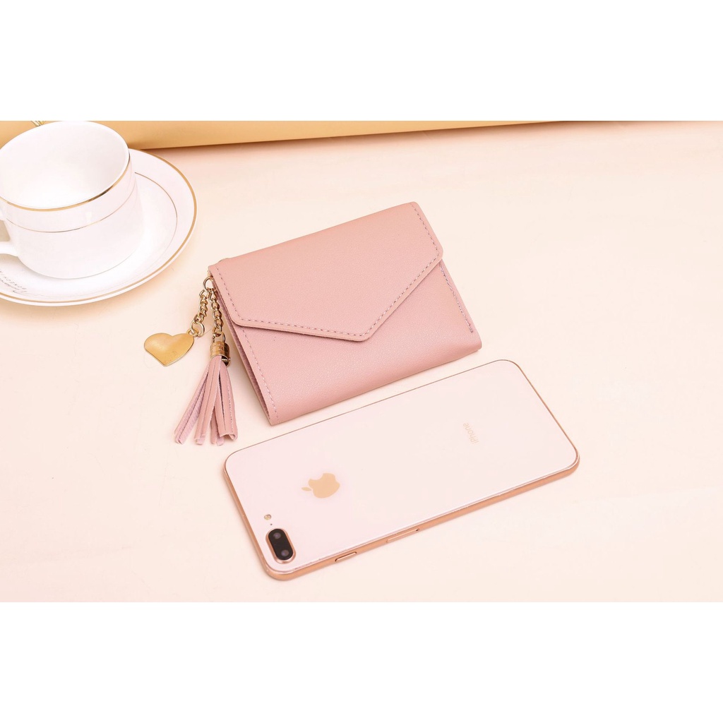 Ví Mini Nữ Ngắn Cầm Tay Da Lì Giá Rẻ