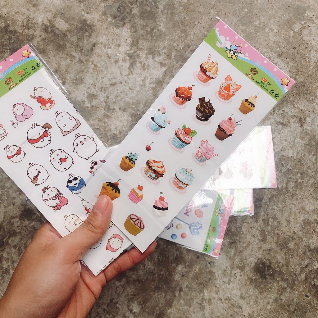 Sticker pilu Dán Hoạt Hình rẻ nhiều trang trí sổ nhật kí