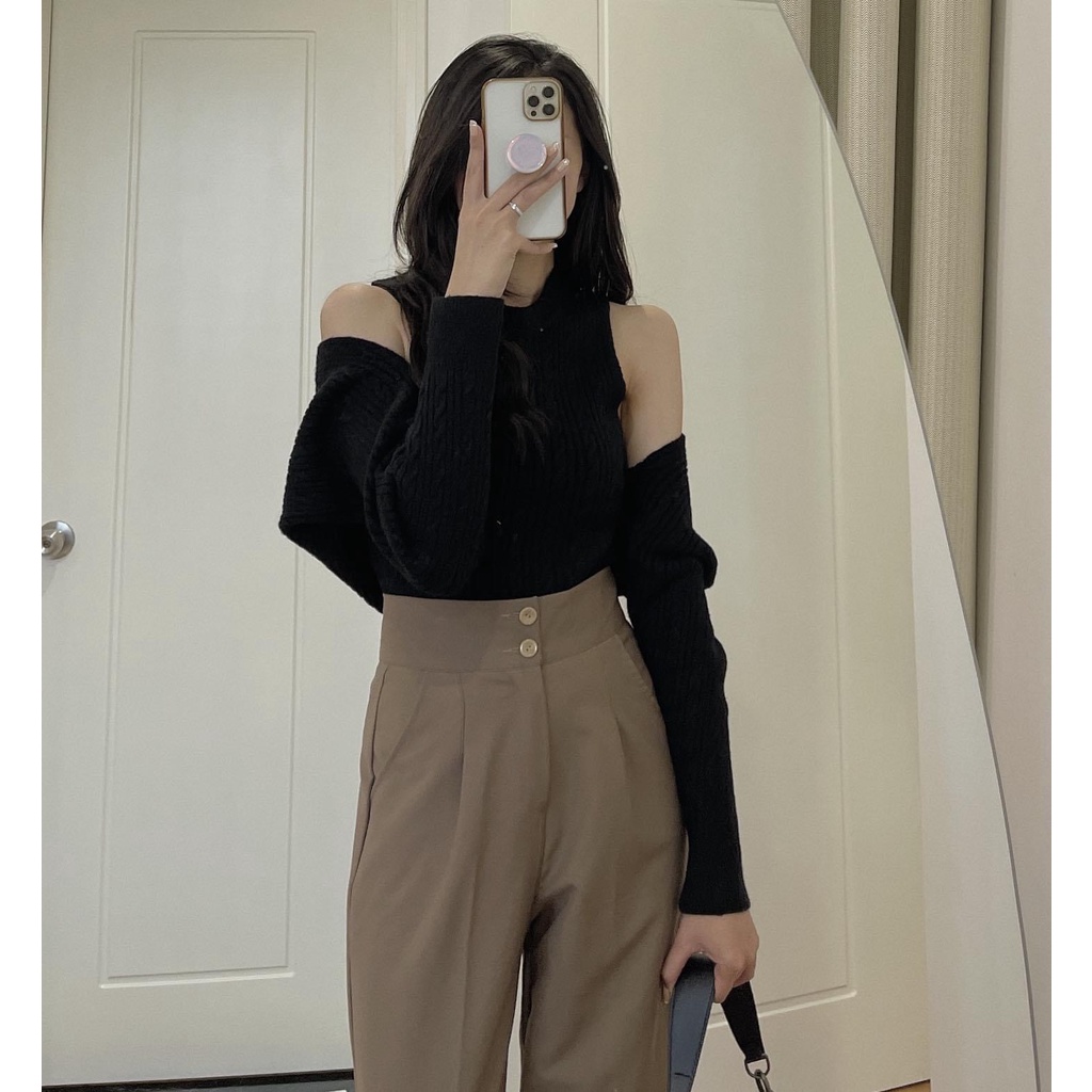 SET LEN ÁO BA LỖ KÈM ÁO KHOÁC CARDIGAN QUẢNG CHÂU