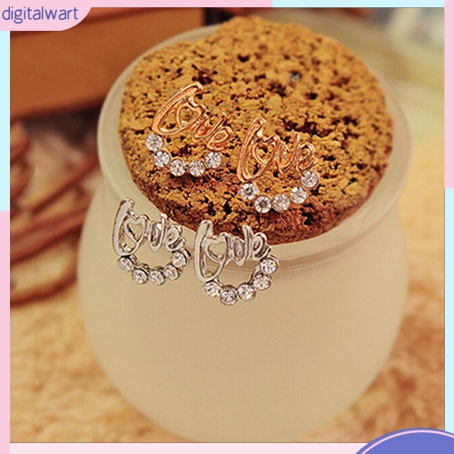 Đôi khuyên tai đính đá giả xinh xắn cho nữ