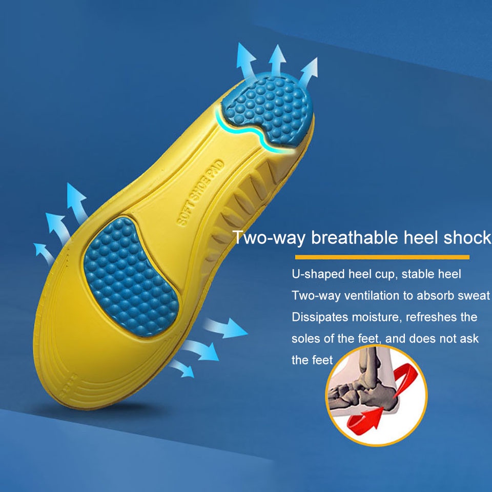 Miếng Lót Giày Bằng Cao Su Non Thoáng Khí Khử Mùi Cho Nam Nữ