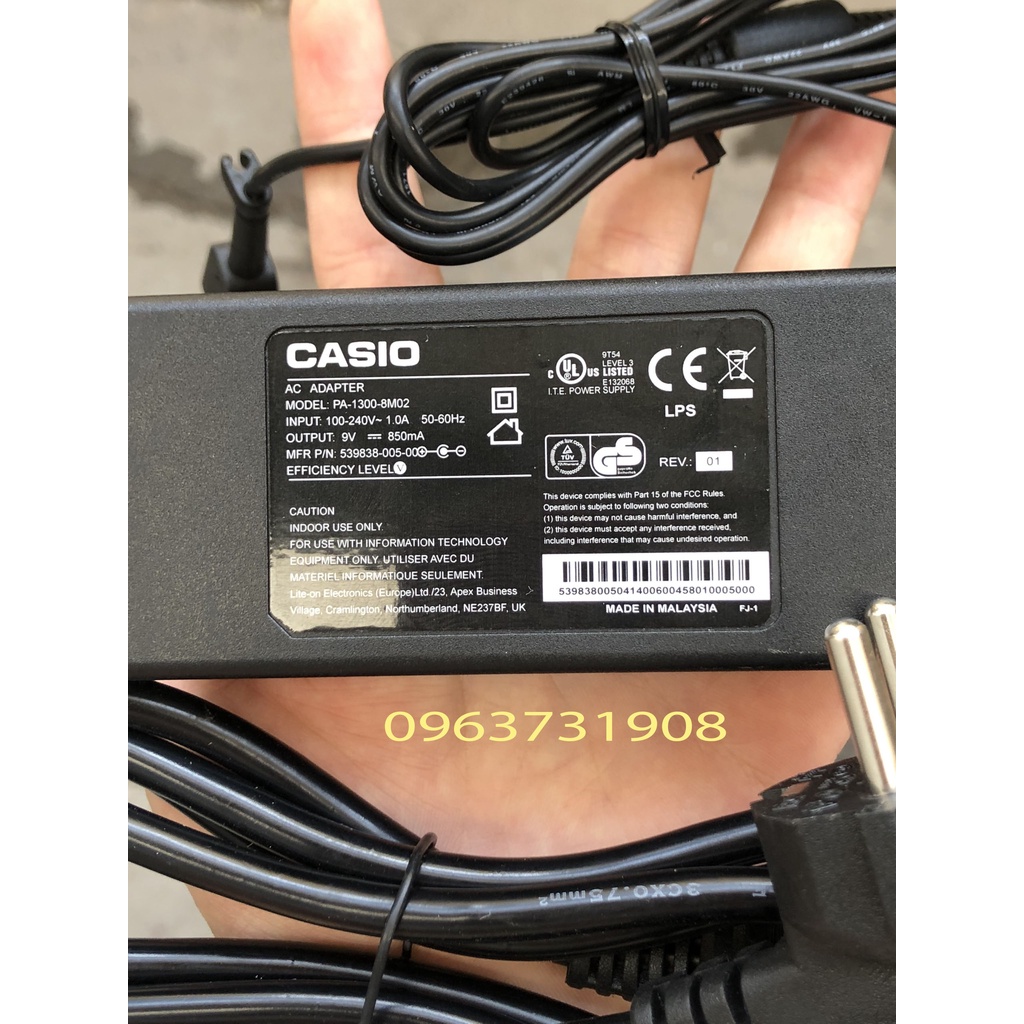 ADAPTER NGUỒN 9V ĐÀN ORGAN CASIO LK-48 bảo hành 12 tháng