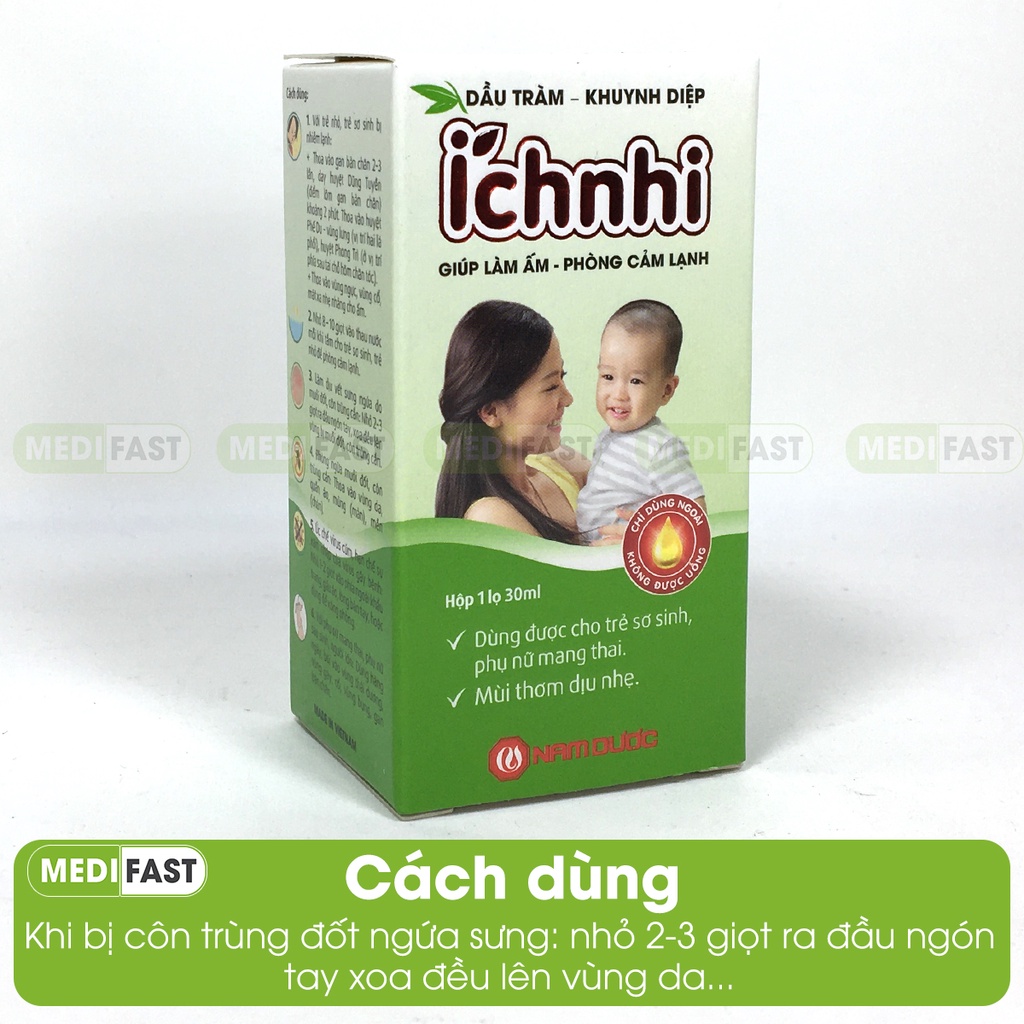 Dầu Tràm Khuynh Diệp Ích Nhi lọ 20ml - Dùng cho mẹ và bé sau khi sinh phòng cảm lạnh