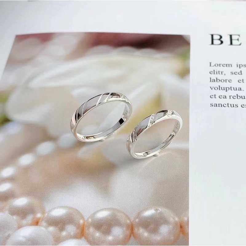 Nhẫn đôi bạc chuẩn nmj 01