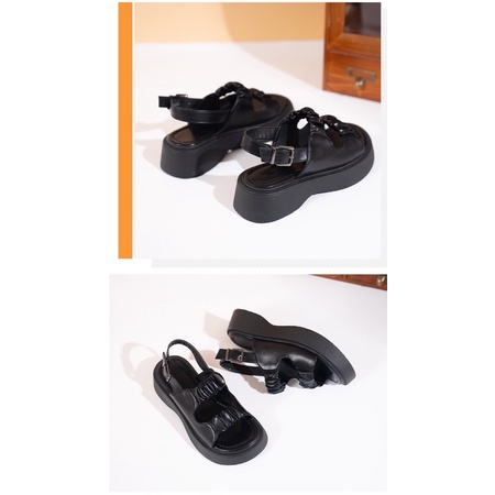 Giày sandal quai chun đế dày có khoá cài mang êm chân siêu đẹp