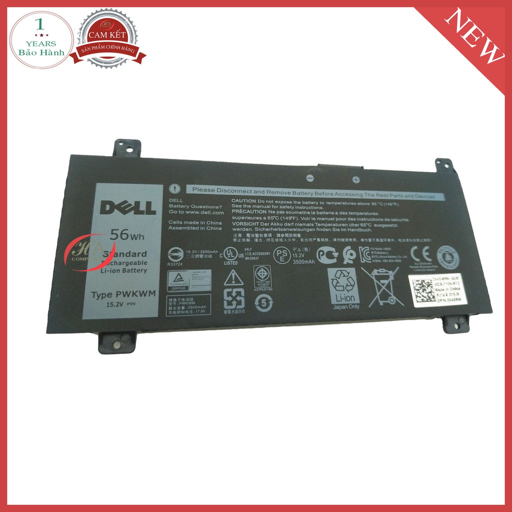 Pin dell Inspiron 14 7000 7466 7467  PWKWM 56WHR M6WKR 63K70