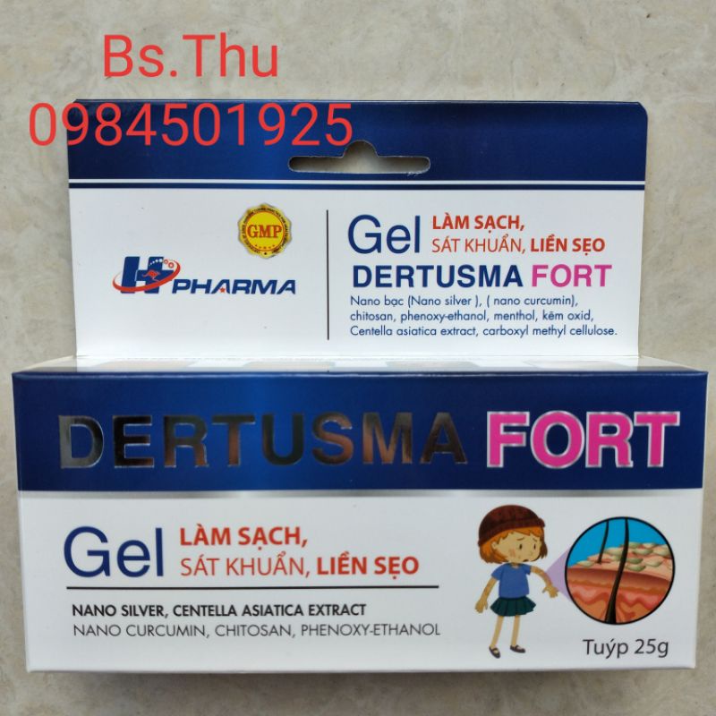 GEL DERTUSMA FORT làm sạch, sát khuẩn, liền sẹo (tube 25g)