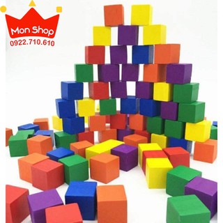 Set 100 khối gỗ lập phương- cube