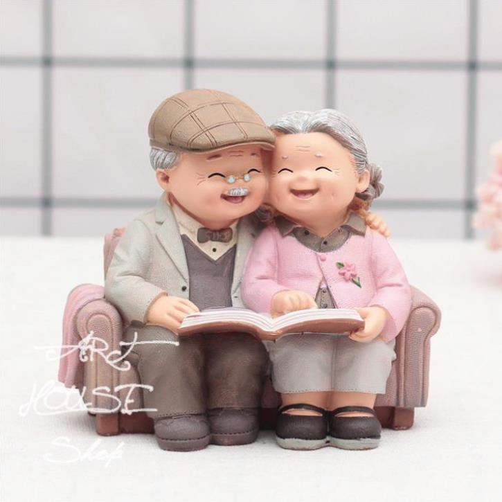 Tượng Trang Trí Ông Bà Anh Đọc Sách Làm Quà Tặng, Trang Trí, Lưu Niệm