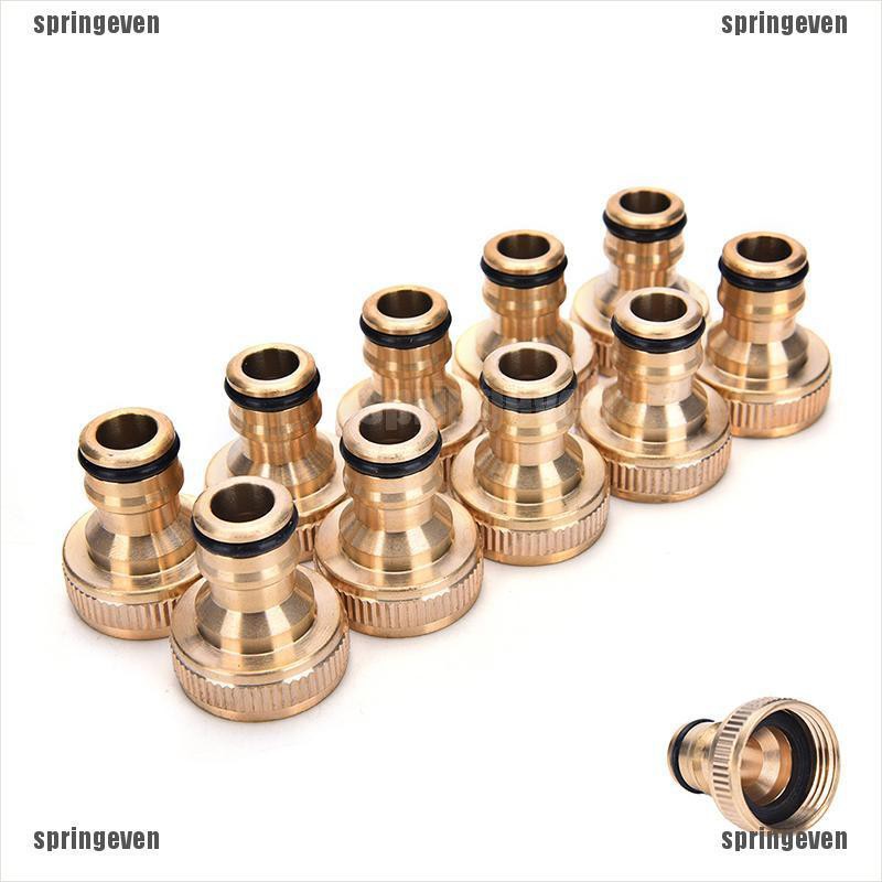 Bộ 2 Đầu Nối Ống Nước Tưới Vườn Bằng Đồng Thau 3 / 4 &quot;