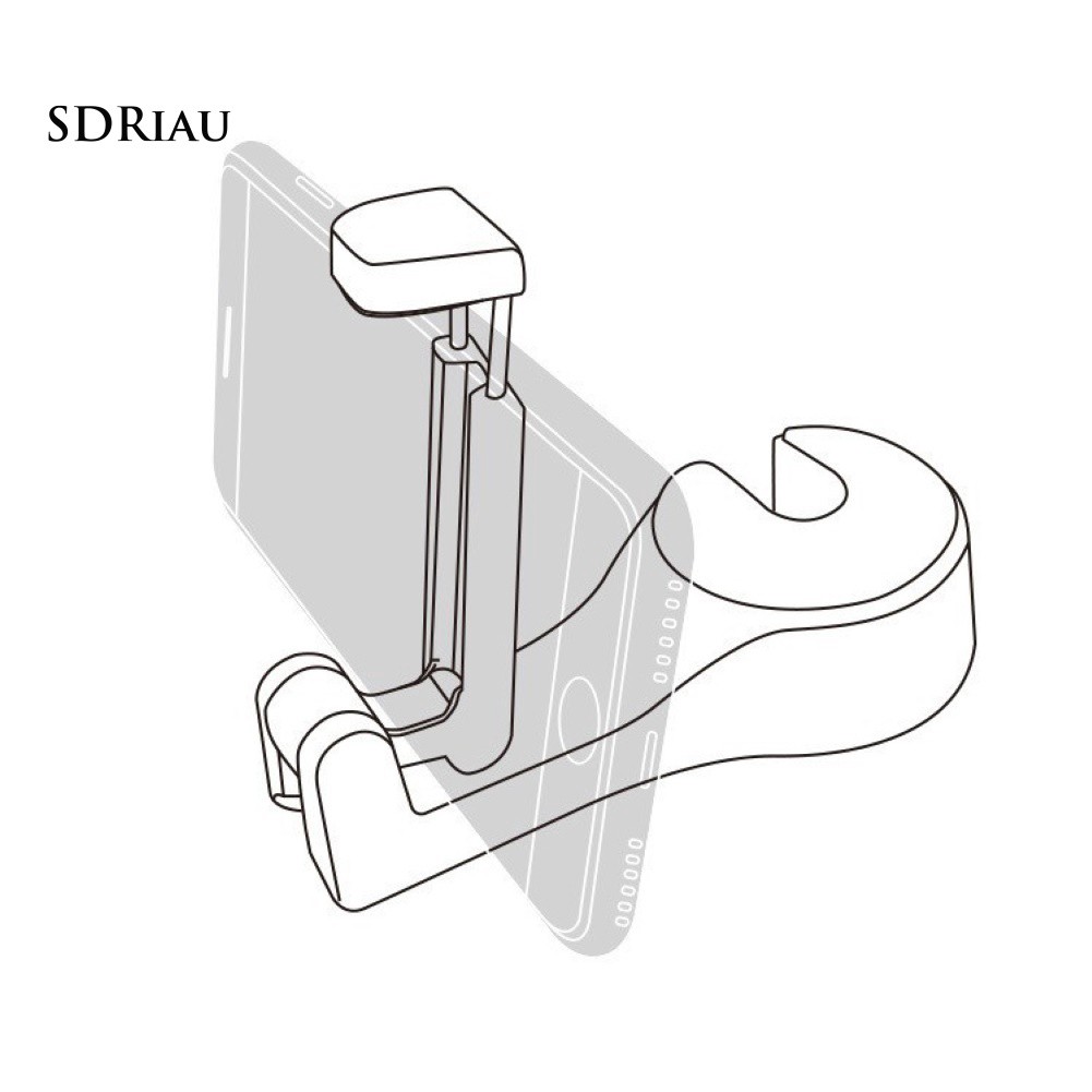 Móc đỡ treo vật dụng tiện lợi gắn gối tựa đầu xe hơi