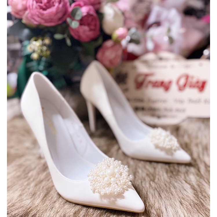 GIÀY THIẾT KẾ NGỌC CHÙM, GIÀY CƯỚI, GIÀY CÔ DÂU  (là mẫu tkế thủ công vui lòng chắc chắn trước khi đặt hàng)