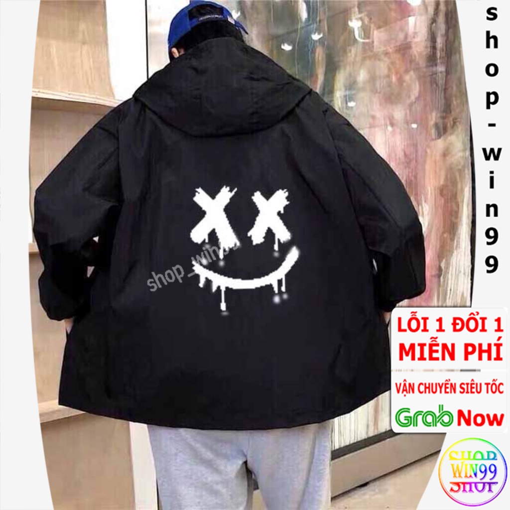 ⚡ VẢI TÔT ⚡ Áo Khoác Nhẹ Bomber Khóa Kéo Chữ M Cá Tính Lưng In GIÓ NAM NỮ 2 LỚP