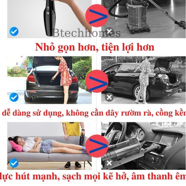 Máy Hút Bụi Ô Tô FREESHIP Máy Hút Bụi Cầm Tay Mini, Lực Hút Cực Mạnh Thuận Tiện Hút Bụi Ô tô, Nhà Cửa Sofa