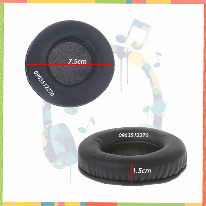 Đệm ốp tai nghe 7cm 7.5cm dùng thay thế cho ốp tai nghe Sony và các tai nghe có cùng kích thước.