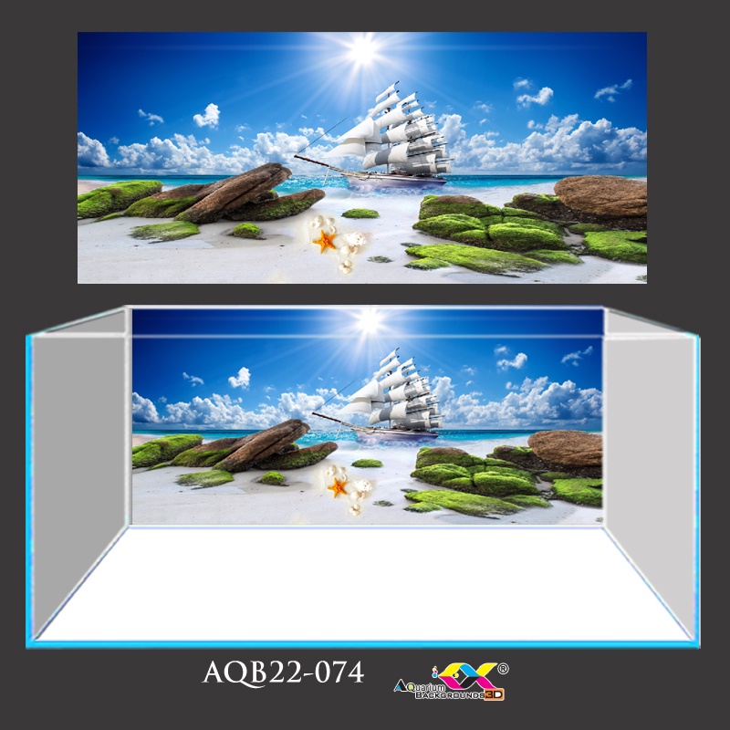 Tranh 3D dán hồ cá - bể cá siêu đẹp và nét, có keo sẵn trên bề mặt, đa dạng kích thước (AQB22-074)