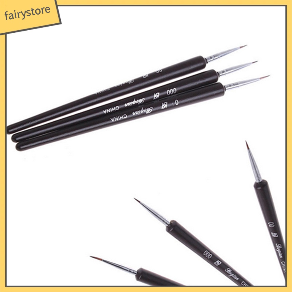 [Hàng mới về] Set 3 cọ vẽ trang trí móng nghệ thuật tiện dụng chất lượng cao