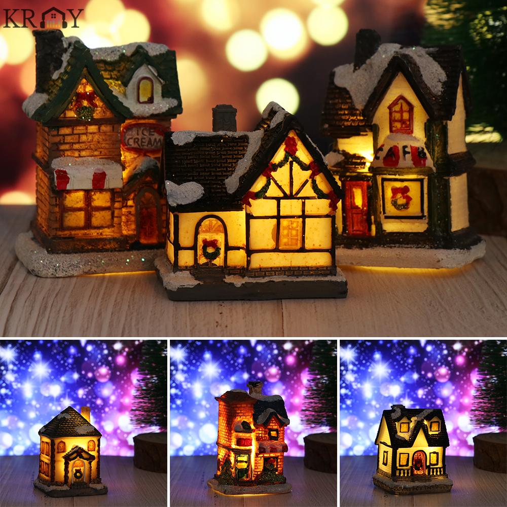 Mô Hình Ngôi Nhà Mini Có Đèn Led Xinh Xắn Dùng Để Trang Trí
