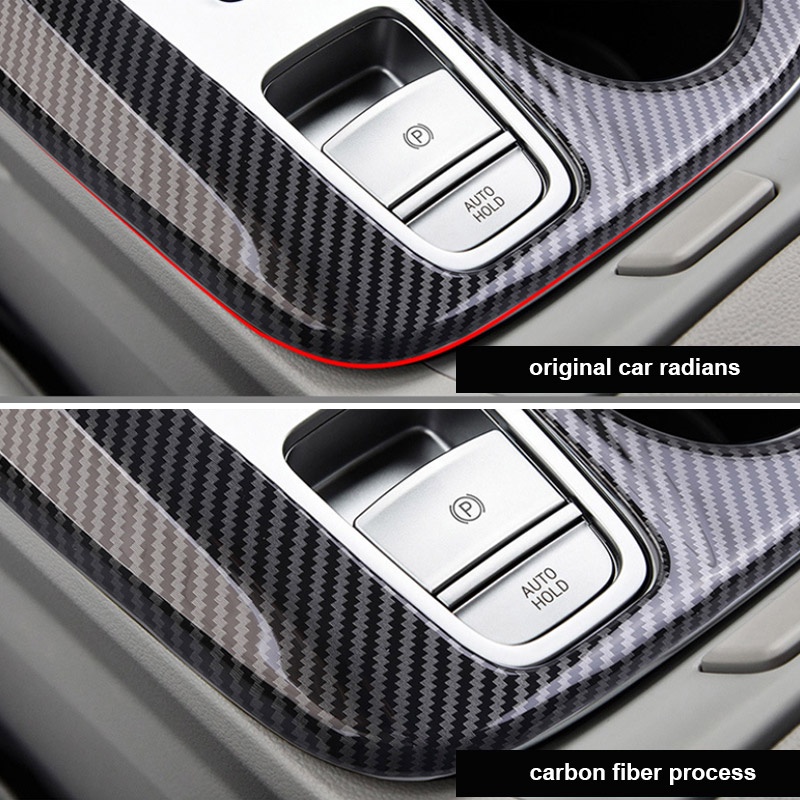 Khung Viền Bảng Điều Khiển Khay Đựng Cốc Nước Bằng Sợi Carbon Cho Hyundai Tucson 2021 NX4