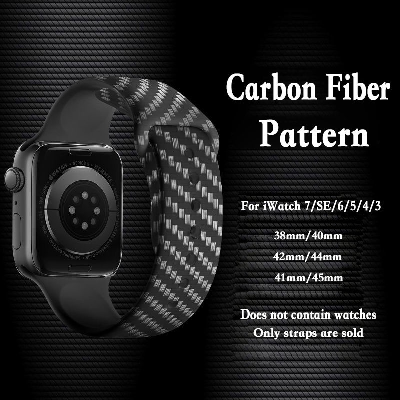 Dây Đeo Sợi Carbon Cho Đồng Hồ Thông Minh Apple Watch Series 7 6 5 4 3 2 1 SE 44mm 40mm 45mm 41mm 38mm 42mm