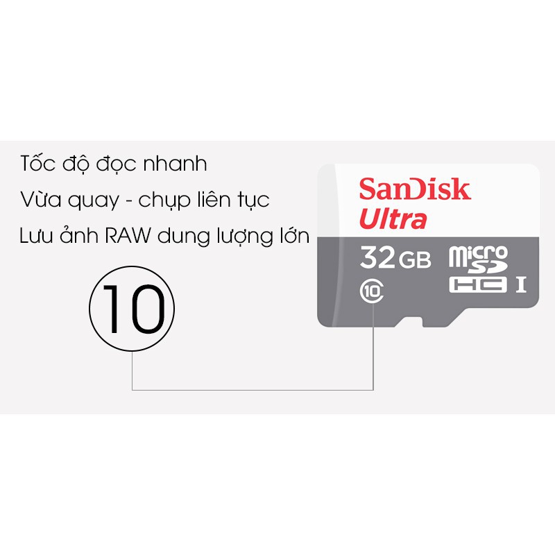 Thẻ nhớ Sandisk 32GB, Sandisk 16GB tốc độ 80MB/s - Thẻ microSDHC chuyên Camera,....| Bảo Hành 5 Năm