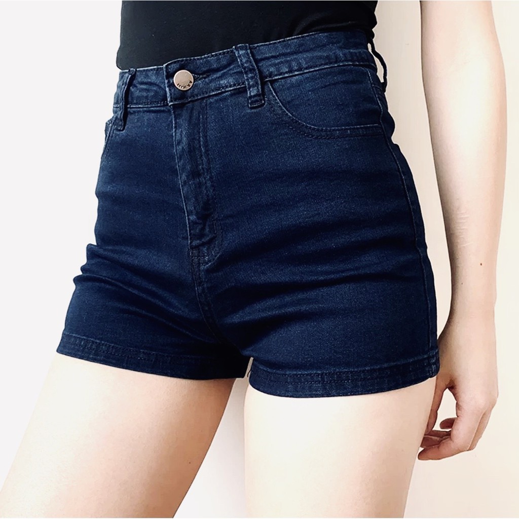 Quần Short size đại Big Size màu xanh đậm, lưng cao, co dãn mạnh