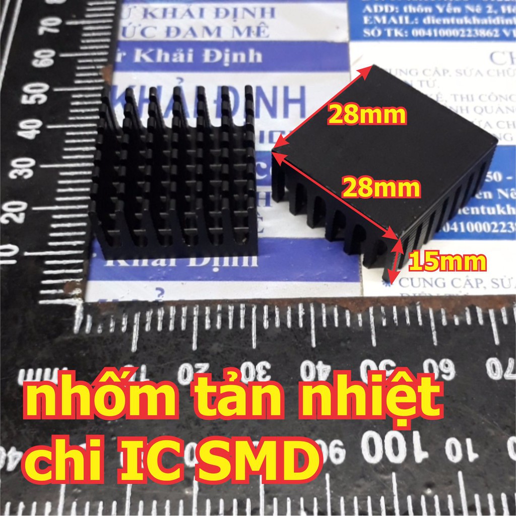 5 cái miếng nhôm tản nhiệt cho IC SMD, IC dán kích thước 28x28x15mm kde5350