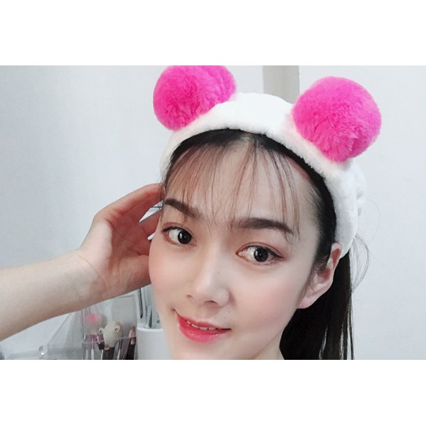 BĂNG ĐÔ CÀI TÓC MAKE UP 2 CỤC NHUNG THỎ TRÒN CHO MẸ-PK78