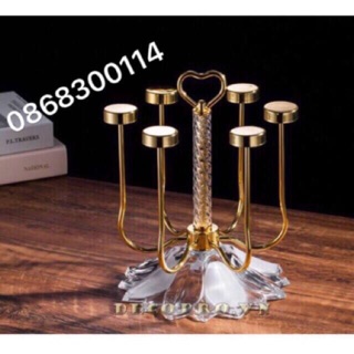 Úp cốc Pha lê hoàng gia cao cấp ( đế pha lê) inox 304 ko gỉ( giá trên ko bao gồm đĩa thuỷ tinh phía dưới)