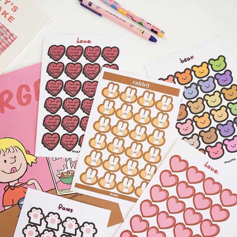 Sticker dán tranh ảnh, postcard ngộ nghĩnh