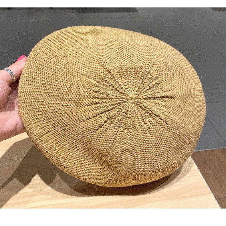 Mũ Beret Dệt Kim In Chữ Đơn Giản Thoáng Khí Thời Trang Xuân Hè Cho Học Sinh Nam Nữ