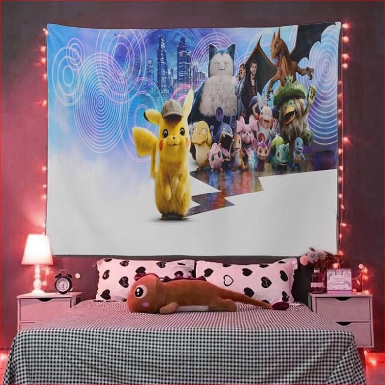 Pokemon 5 Tranh vải treo tường Decor phòng hot nhất