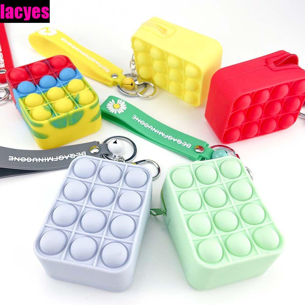 Lacyes Ví Đựng Tiền Xu Kèm Móc Khóa Treo Trang Trí Túi Bong Bóng Cảm Ứng Độc Đáo
