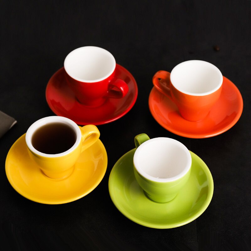 Bộ Tách cà phê espresso Men sứ Bát Tràng - Dung Tích 70ml kèm đĩa kê