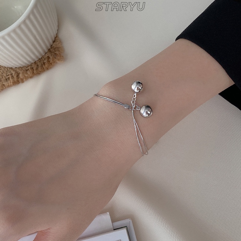 Vòng Tay Bạc S925 Mặt Quả Chuông Nhỏ Cá Tính Cho Nữ