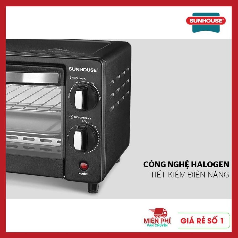 Lò nướng sunhouse SHD4206, Lò nướng điện Sunhouse 10L công nghệ nướng Halogen tiết kiệm điện năng.