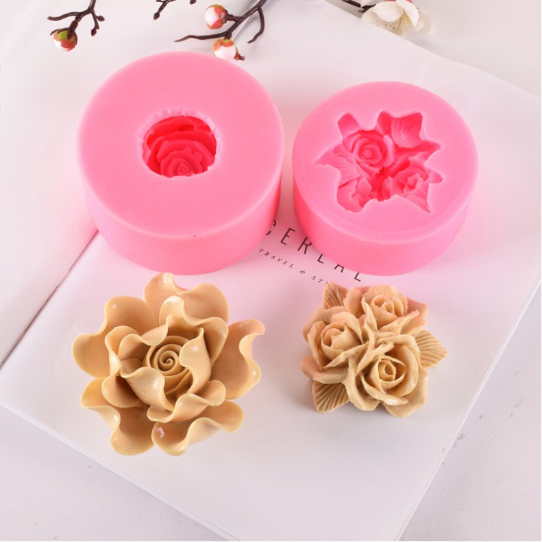 Khuôn silicon 3D mẫu hoa hồng