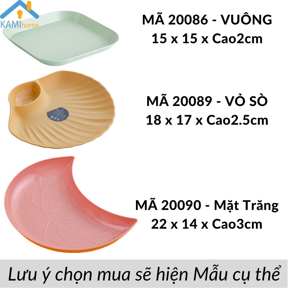 Đĩa nhựa Thái Lan nhiều mẫu (Chọn Bộ hoặc 1 Chiếc) đựng đồ ăn vặt trái cây gia vị mã 20089
