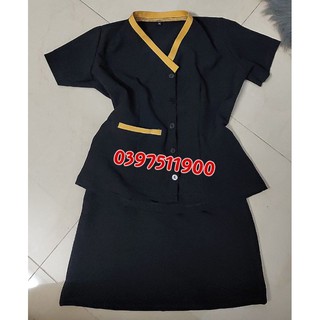 Đồng phục spa màu Đen vàng đồng