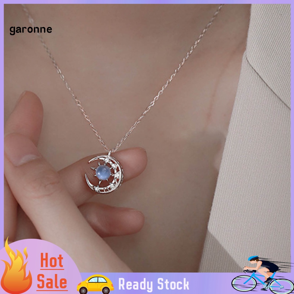 Vòng cổ mặt hình mặt trăng khuyết đính đá bằng hợp kim thời trang cho bạn thân