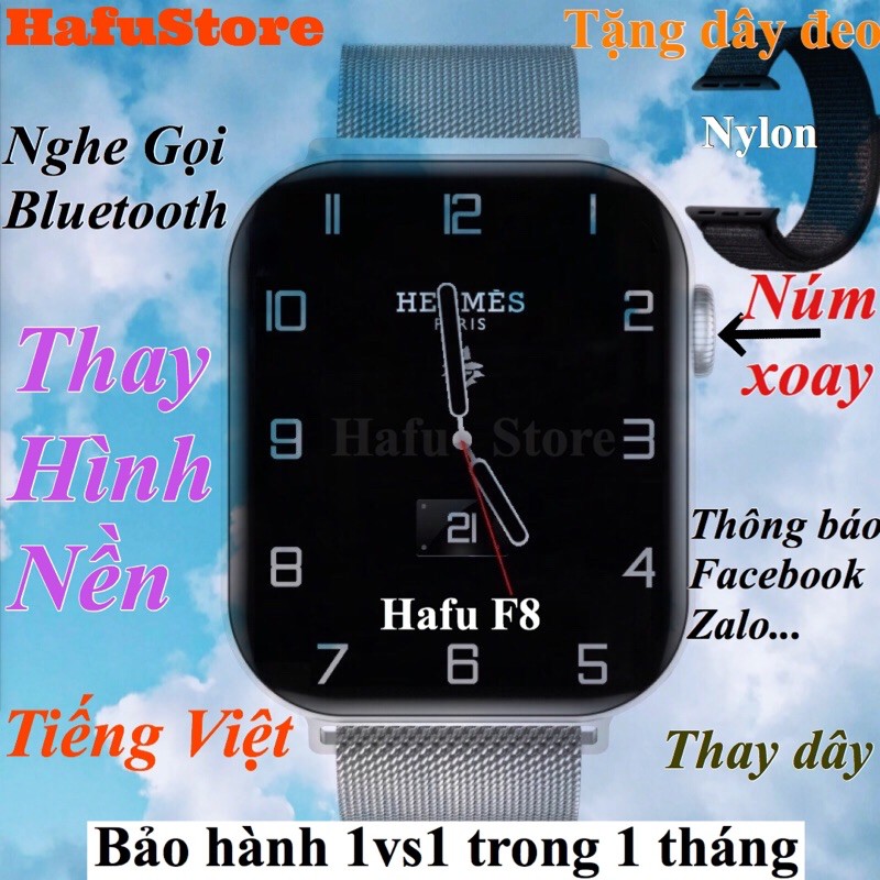 Đồng hồ thông minh HAFU F8 (FK78) Smartwatch thay Ảnh nền nghe gọi bluetooth theo dõi sức khoẻ