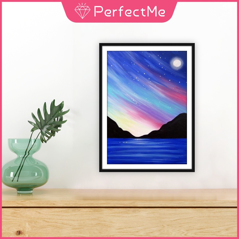 Bộ tranh đính đá 5D họa tiết bầu trời đêm độc đáo kích thước 30x40cm DIY dùng trang trí nhà cửa