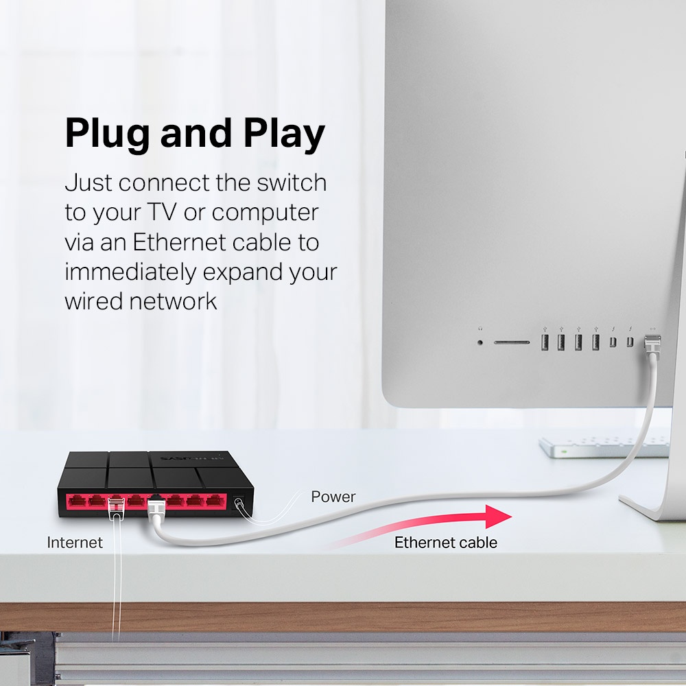 Bộ chia mạng Mercusys MS108G 8-Port 10/100/1000 Mbps,switch hàng chính hãng