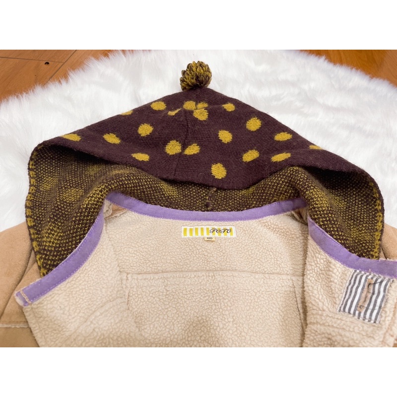 Ảnh thật, Hàng likenew, Áo khoác da lộn lót lông cừu cho bé 4-6t T16