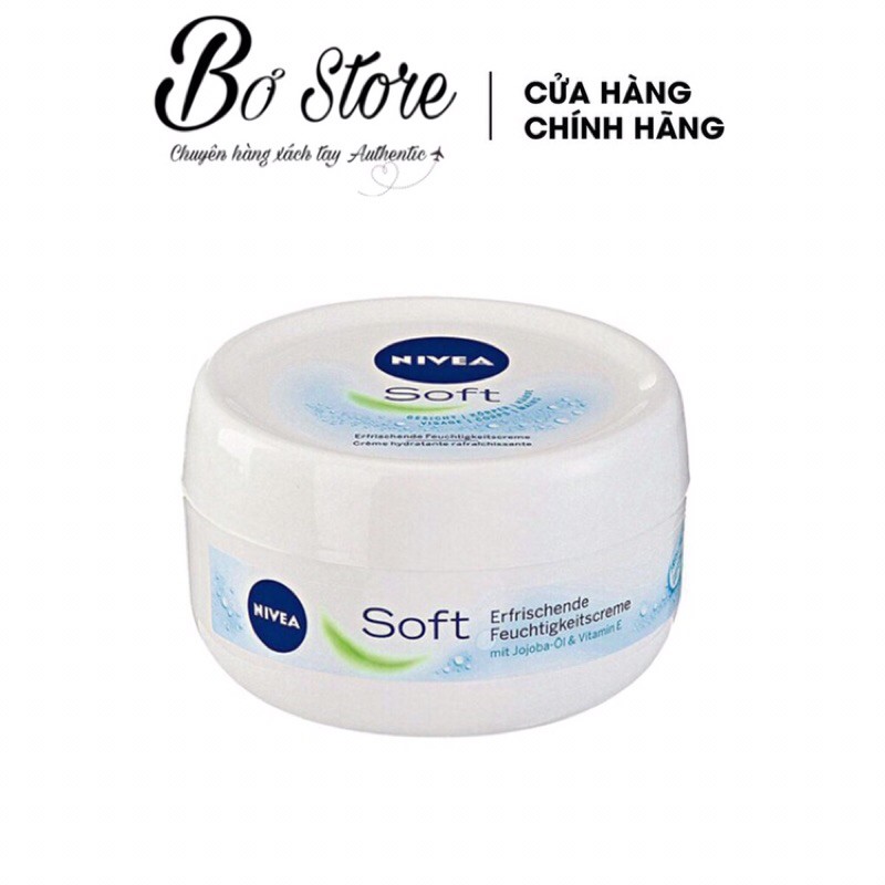 Kem dưỡng ẩm Nivea Soft Đức, dưỡng ẩm bảo vệ da không bị khô nẻ, 200ml