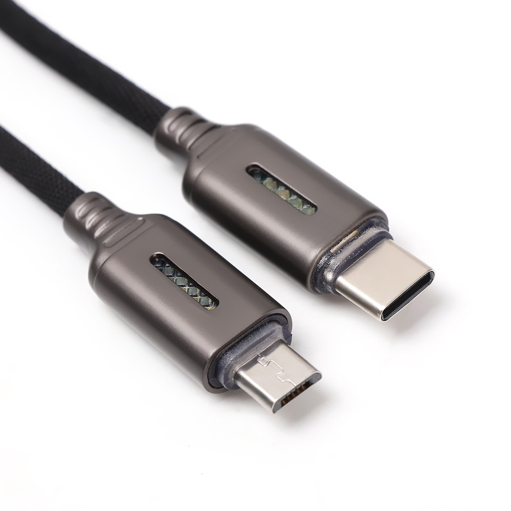 Dây cáp Type C tự động ngắt kết nối an toàn 2A bện dây nylon