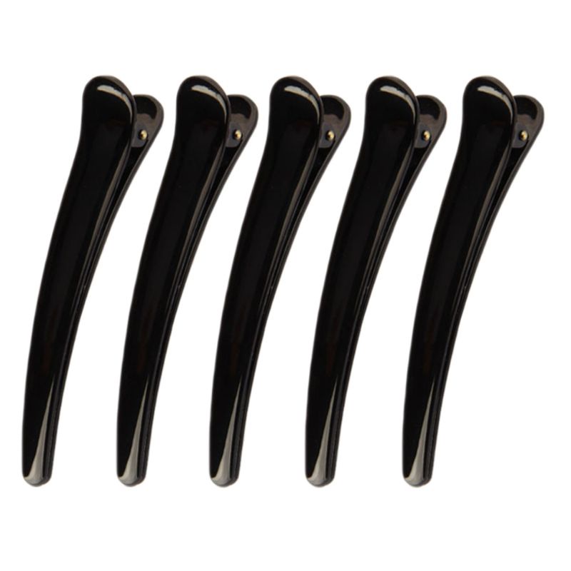 kẹp tóc nơ bằng nhựa màu đen chống trượt chuyên dụng cho salon