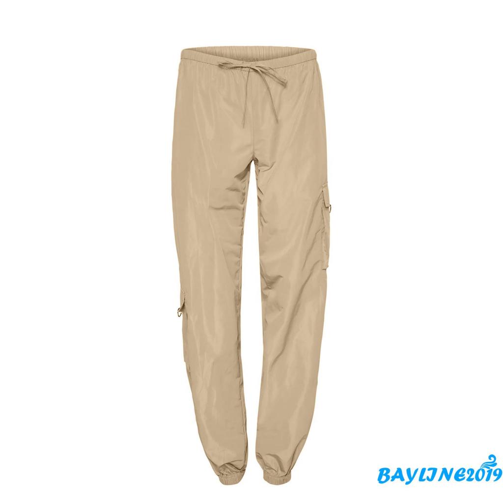 Quần Dài Lưng Thun Ống Rộng Màu Sắc Đơn Giản Cho Nữ