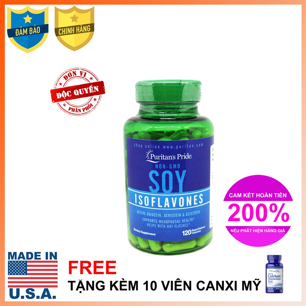 Viên uống bổ sung nội tiết tố,Tinh chất mầm đậu nành Soy Isoflavones 750mg 120 v