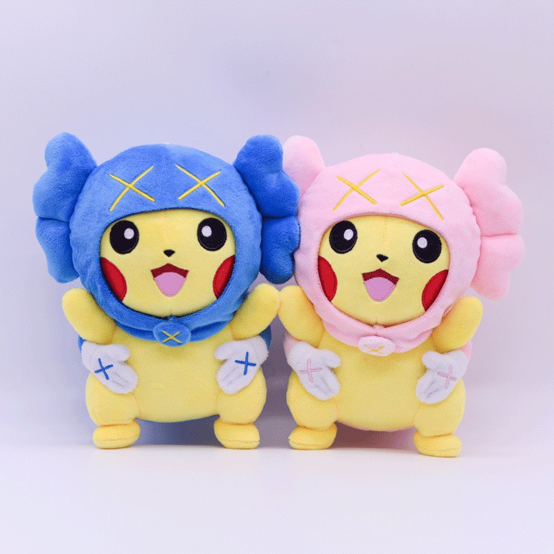 Thú Nhồi Bông Hình Pokemon Pikachu Bằng Da Kích Thước 22cm